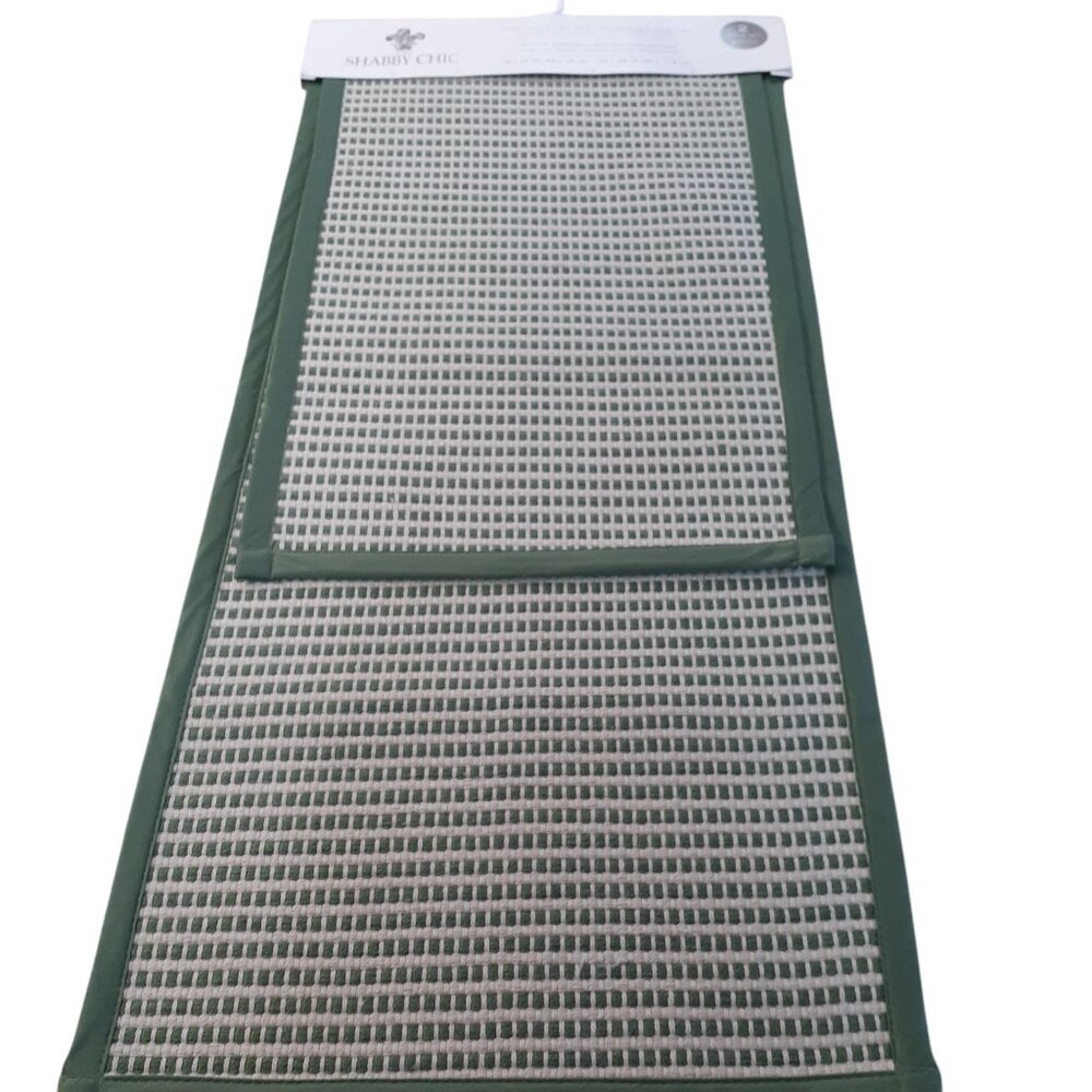 Shabby Chic 2 Piece Set Decorative Accent Rug Set 20 x 45 IN Green NWT